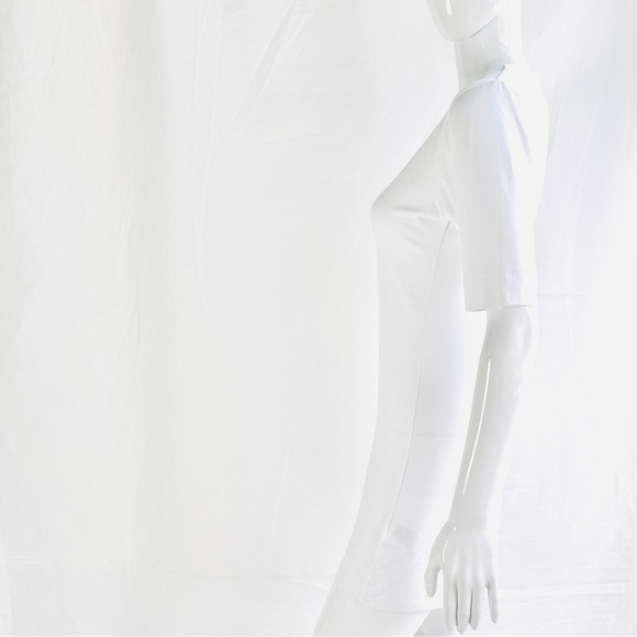 VENUS white short sleeve v-neckline cotton mini tee shirt dress size Medium - Picture 5 of 8